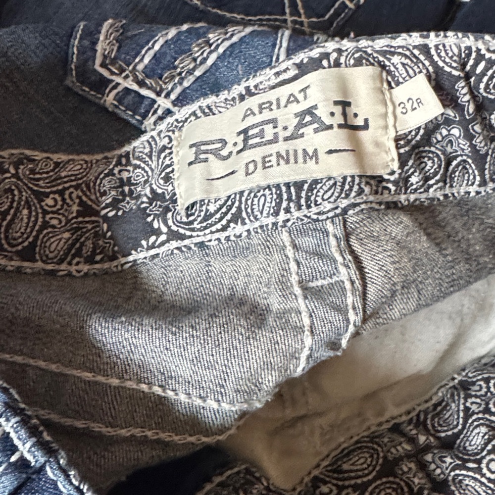 Ariat real denim womens bootcut 32 and 33 regular cowboy rancher - Picture 3 of 4